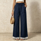 ✨Damen Weitbein-Leinenhose mit Spitzensaum
