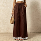 ✨Damen Weitbein-Leinenhose mit Spitzensaum
