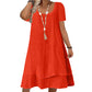Damen lässiges locker sitzendes Kurzarmkleid
