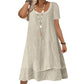 Damen lässiges locker sitzendes Kurzarmkleid