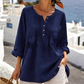 ✨Damen Langarm-Henley-Bluse mit Falten
