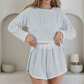 🌺Zweiteiliges Sommer-Set aus Lochstrick für Damen