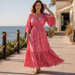 🛍️ 50 % Rabatt – Elegantes V-Ausschnitt-Kleid mit floralem Print – weich fallender Stoff, schmeichelhafte Passform & vielseitig kombinierbar 🌸