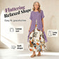 ⏳Zeitlich begrenzter 50% Rabatt⏰ Damen Lagenlook Blumendruck Freizeitkleid💐👗