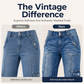 👖 Vintage-Cargo-Capri-Jeans mit Kordelzug am Saum – praktische Taschen & lässiger Stil für den Stadtalltag