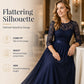 ✨ Spitzenkleid mit Satin-Gürtel und langem Rock – feminin