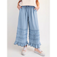 🌺Damenhose aus Tencel-Denim mit weitem Bein und Rüschen am Saum