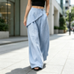 ✨Damenhose mit asymmetrischem Wickelausschnitt und weitem Bein
