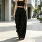 ✨Damenhose mit asymmetrischem Wickelausschnitt und weitem Bein