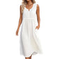 👗Ärmelloses Baumwoll-Leinen-Kleid für Damen