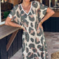 🐆👗Lässiges Damenkleid mit V-Ausschnitt und Leopardenmuster