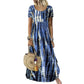 Lässiges, locker sitzendes Damenkleid mit Tie-Dye-Muster