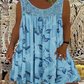 🌺👗Ärmelloses Damenkleid mit Rundhalsausschnitt und Print