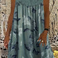 🌺👗Ärmelloses Damenkleid mit Rundhalsausschnitt und Print