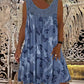 🌺👗Ärmelloses Damenkleid mit Rundhalsausschnitt und Print