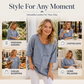 ✨Damen Kurzarm-Denim-Print-T-Shirt