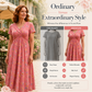 🌸👗 Blumiges Kleid mit V-Ausschnitt und Twist-Detail an der Taille – elegant und lässig für alle Anlässe