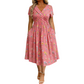 🌸👗 Blumiges Kleid mit V-Ausschnitt und Twist-Detail an der Taille – elegant und lässig für alle Anlässe