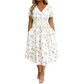 🌸👗 Blumiges Kleid mit V-Ausschnitt und Twist-Detail an der Taille – elegant und lässig für alle Anlässe