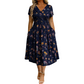 🌸👗 Blumiges Kleid mit V-Ausschnitt und Twist-Detail an der Taille – elegant und lässig für alle Anlässe