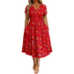 🌸👗 Blumiges Kleid mit V-Ausschnitt und Twist-Detail an der Taille – elegant und lässig für alle Anlässe