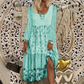 Lässiges Patchwork-Kleid mit langen Ärmeln für Damen