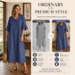 Damen lässiges Sommerkleid mit rundem Ausschnitt.