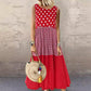Bestseller🏆👗 Ärmelloses Patchwork-Kleid – Vielseitiges Polka-Dot- und Karomuster für jeden Anlass 🌸✨