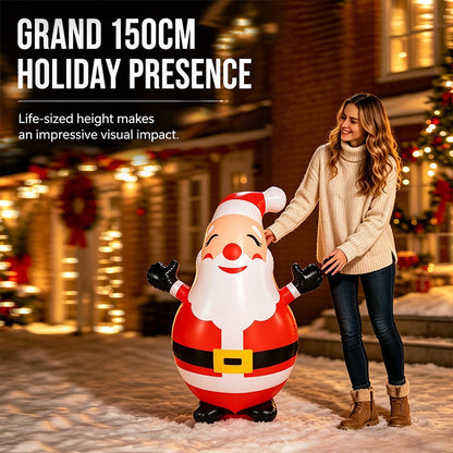 🔥50 % RABATT! ❤️ 150 cm großer aufblasbarer Weihnachtsmann-Tumbler mit LED-Beleuchtung – Weihnachtsdekoration für die Party im Freien