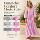 💕Neu eingetroffen👗Maxikleid für Damen mit V-Ausschnitt und Falten
