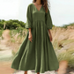 💕Neu eingetroffen👗Maxikleid für Damen mit V-Ausschnitt und Falten