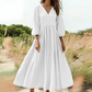 💕Neu eingetroffen👗Maxikleid für Damen mit V-Ausschnitt und Falten