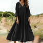💕Neu eingetroffen👗Maxikleid für Damen mit V-Ausschnitt und Falten