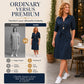 👗Damen-Shirtkleid mit 3/4-Ärmeln und Gürtel