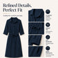 👗Damen-Shirtkleid mit 3/4-Ärmeln und Gürtel