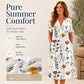 ☀️👗Top-Empfehlung – Lässiges Midi-Kleid mit Blumenmuster und V-Ausschnitt – Weicher Fall und romantisches Muster