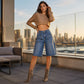 👖Klassische, kurz geschnittene Jeans mit geradem Bein für Damen