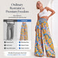 Damen Blumenprint-Hochtaillierte-Weitbein-Hose