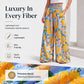 Damen Blumenprint-Hochtaillierte-Weitbein-Hose