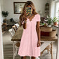 👗50% RABATT - V-Ausschnitt Lochstickerei-Kleid mit Muschelsaum – Leicht & Romantisch für Gartenpartys oder Brunch 🌿
