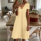 👗50% RABATT - V-Ausschnitt Lochstickerei-Kleid mit Muschelsaum – Leicht & Romantisch für Gartenpartys oder Brunch 🌿