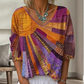 🌺Damen Retro-Patchwork-V-Ausschnitt-Bluse