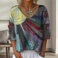 🌺Damen Retro-Patchwork-V-Ausschnitt-Bluse