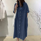 Zeitlich begrenztes Angebot: 50 % Rabatt！👗Weites Hemdblusenkleid aus Denim für Damen