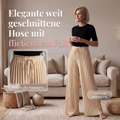 Plissierte Weite-Hosen mit Kordelzugbund