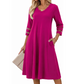⌛Zeitlich begrenztes Angebot-Legeres V-Ausschnitt-Midikleid für Damen