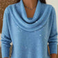 ✨50% RABATT– Pailletten-Pullover mit elegantem Kragen – weich und wärmend 🧣