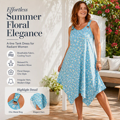 ✨🛒Neuheit – Gänseblümchen-Druck Ärmelloses Maxi-Kleid – Atmungsaktiver Komfort & Mühelos Urlaubsgefühl 🍃