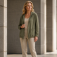 ✨Damen lässige Jacke mit Kapuze und Kordelzug am Saum.