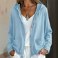 ✨Damen lässige Jacke mit Kapuze und Kordelzug am Saum.